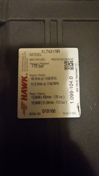 Vand poma presiune HAWK noua