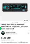 Stereo auto 1 DIN cu Bluetooth, radio FM/AM, player MP3