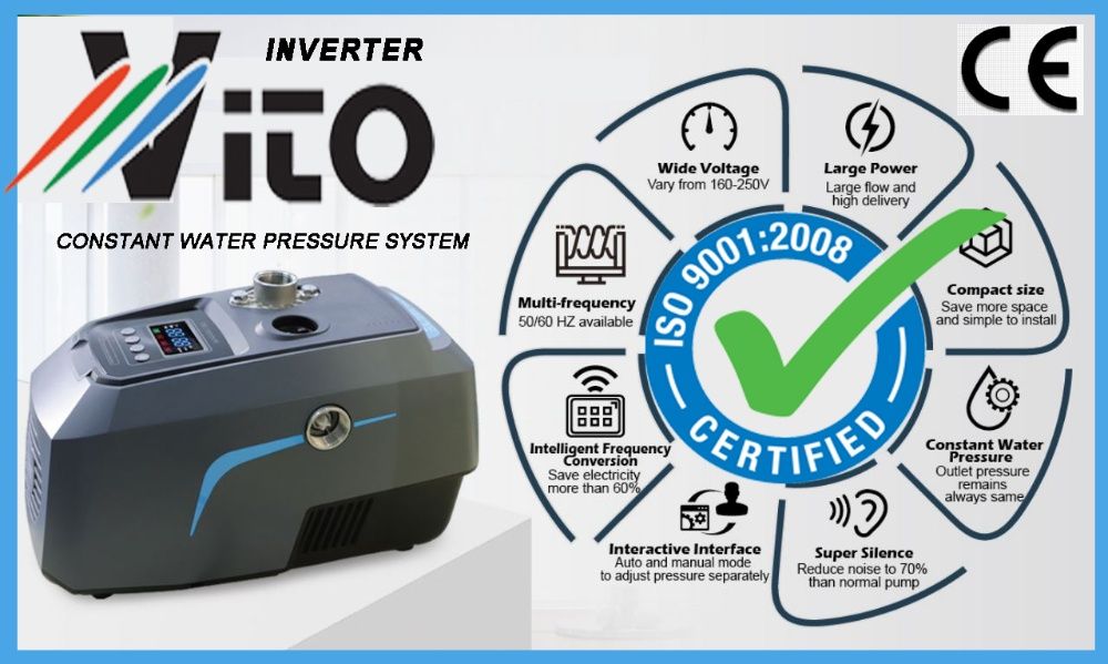 Инверторен Хидрофор VITO WATERBOX, 900W, Нmax=50м, Qmax=5м³/ч