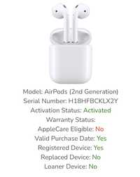 Apple Airpods 2 ! Stare perfecta ! Husa cadou