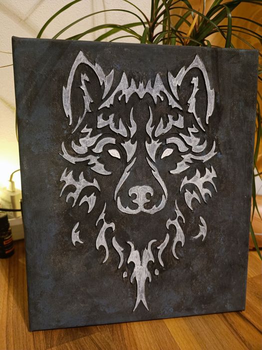 Tablou Majestic Wolf textured art