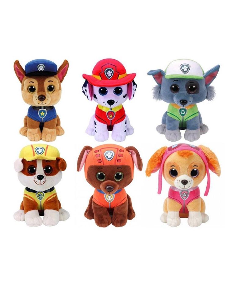 Pachet promo:Set 6 Jucarii din plus,Paw Patrol,Ochii de Sticla,28 cm