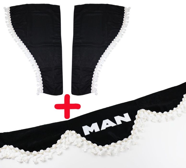 Комплект Сет 3 части Декоративни Пердета с Пискюли за Камион 4 цвята