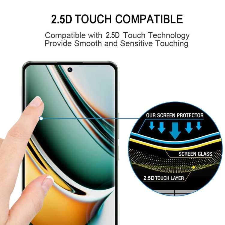 Извит закален удароустойчив стъклен протектор за Realme 11 12 Pro / +