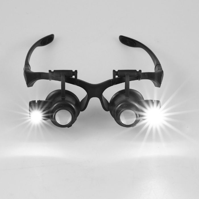 Бинокулярные очки-лупы 9892G 10X 15X 20X 25X c Led подсветкой