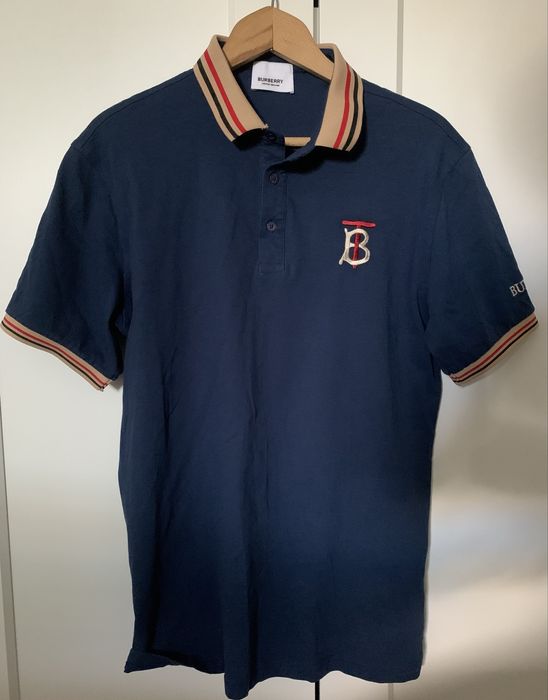 Мъжка тениска с яка Burberry размер XL