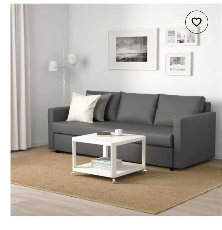 3-местен (троен) разтегателен диван IKEA FRIHETEN дамаска СИВ