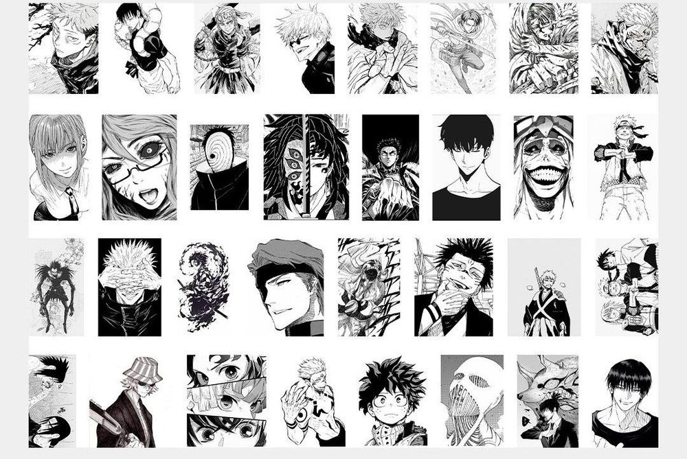 Stickerlar anime Naruto,Bleach,Jujutsu kaisen,Demon slayer,Attack on