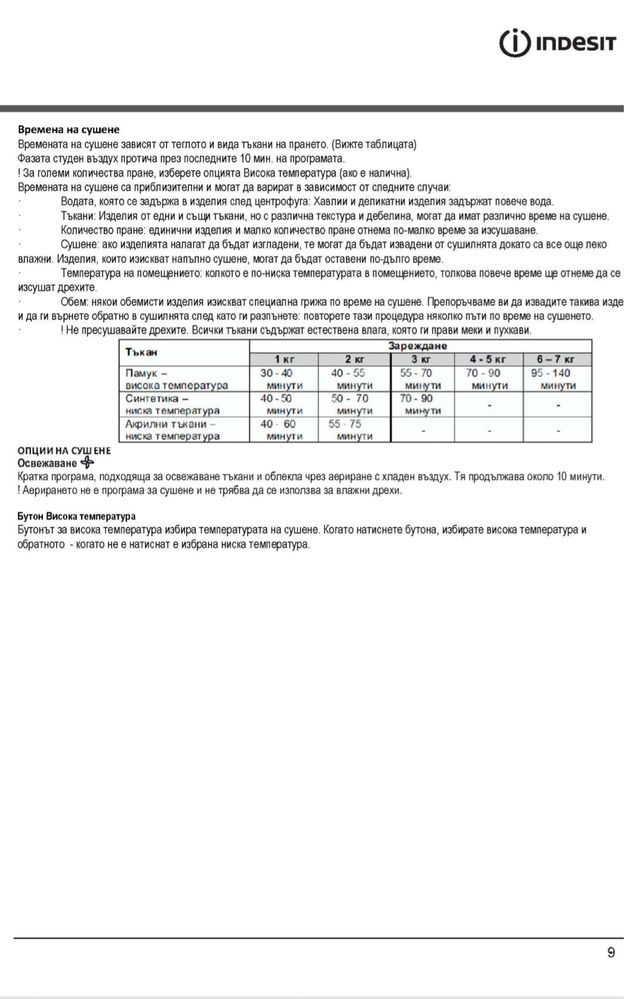 Кондезационна сушилня Indesit