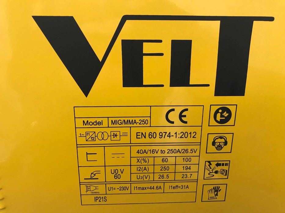 Aparat Sudura VELT MIG/MMA 250DC IGBT Ideal Tinichigerie Auto/Remorci