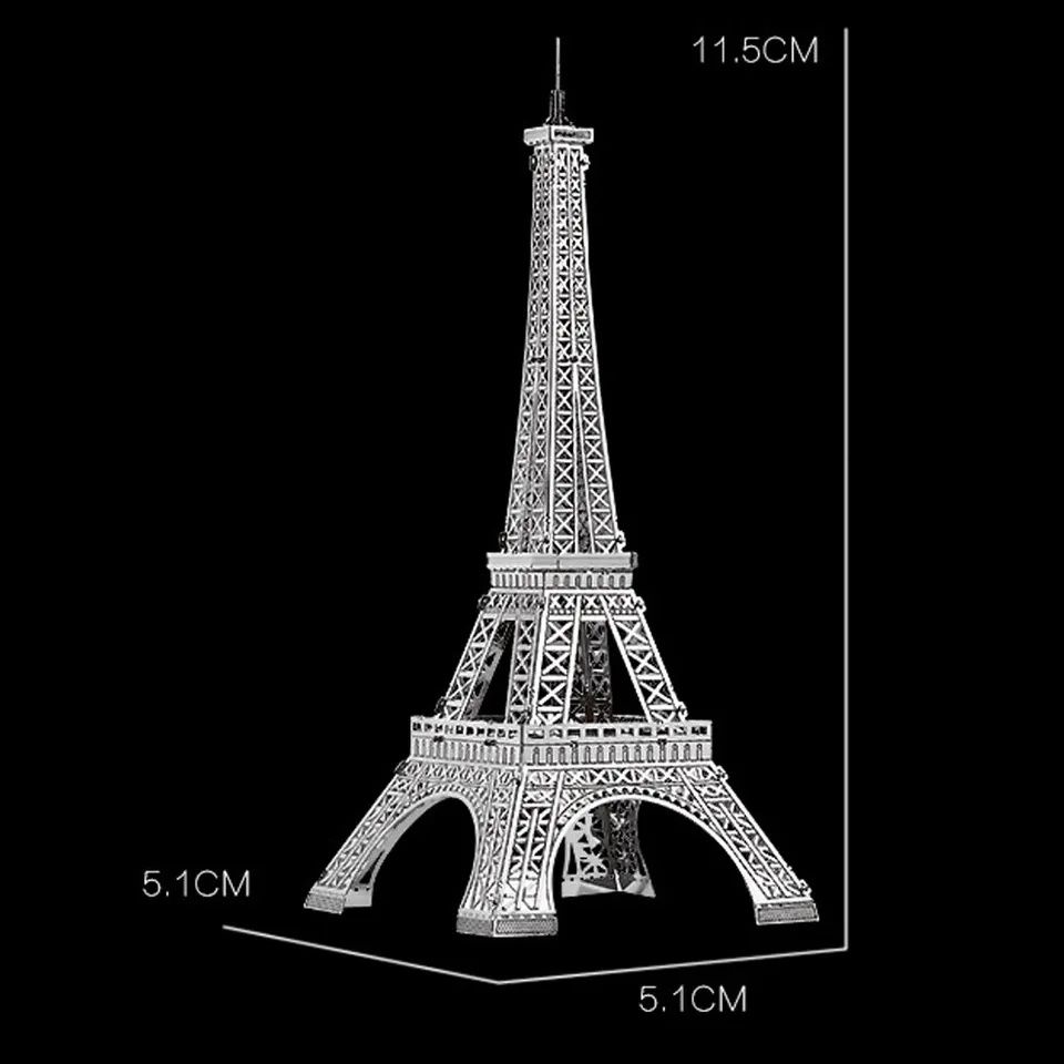 Puzzle 3D metalic Turnul Eiffel. Oțel inoxidabil, poate fi manevrat