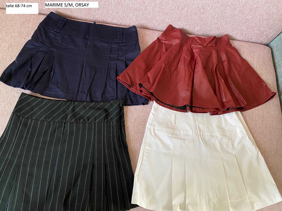 Lot fusta mini sau midi marime S sau M carouri pliuri femei dantela