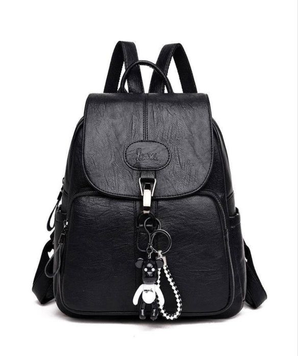 Рюкзак черный школьный и повседневный для девушек