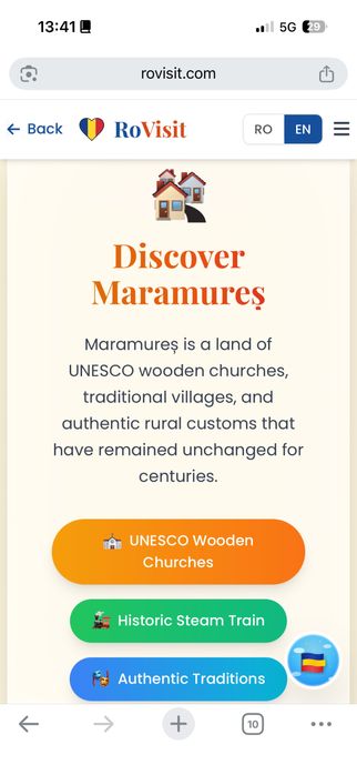 Website Turistic Bilingv de Vânzare: RoVisit.Com & RoVisit.Ro cu chat