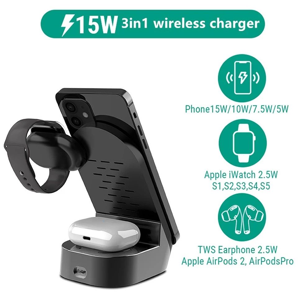 Iphone - Suport Incarcare Wireless Telefon Casti Ceas Apple Watch