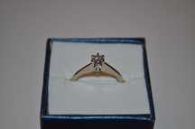 INEL AUR alb 18K + 1 Diamant = 0.14ct. - Franta -De logodna -Solitaire