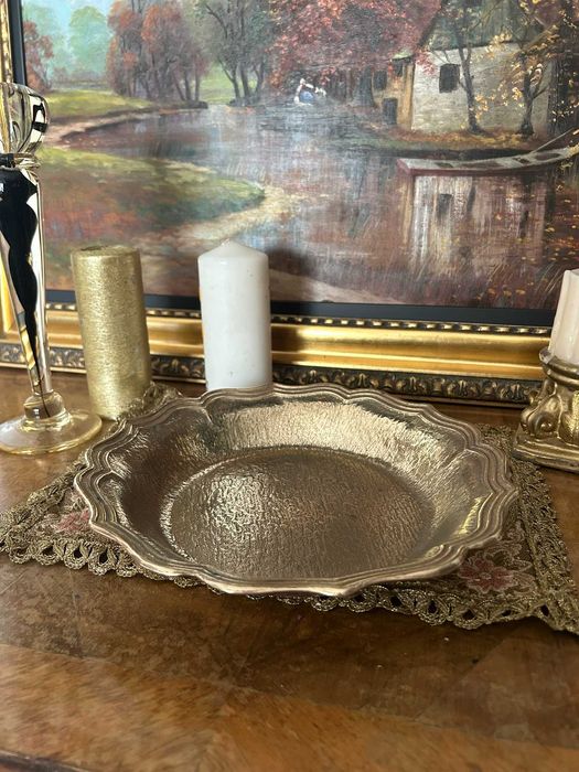 A175 Platou, bol 946g 26 cm diametru din bronz masiv