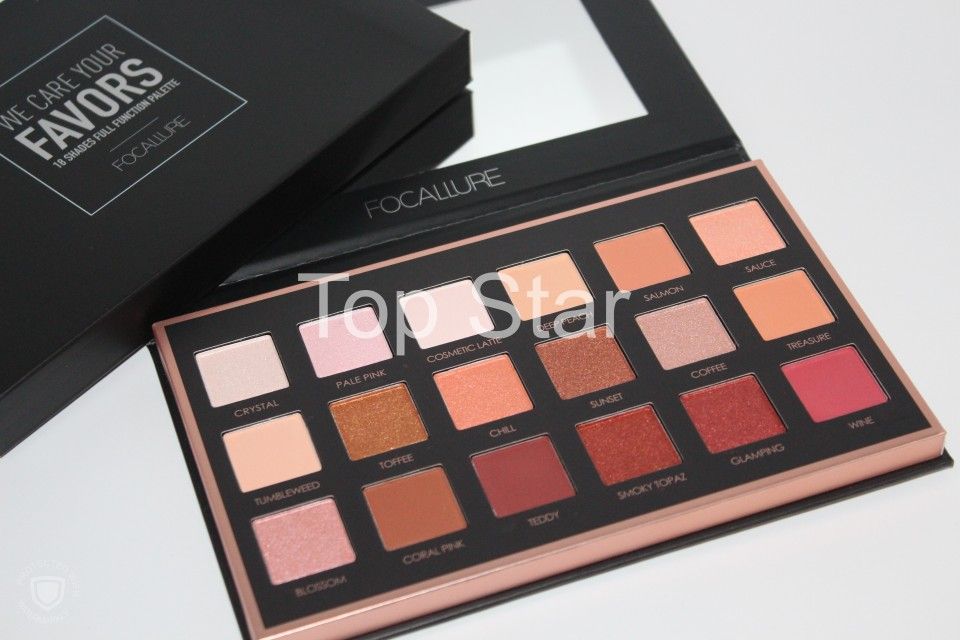 Trusa 18 farduri de pleoape Focallure We Care Your Favors, 02 Neutrals