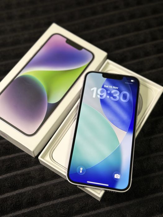 iPhone 14 Purple 128 GB 91% full box + folie / cablu ca nou