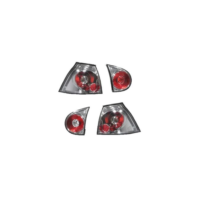 Set stopuri tuning VW GOLF 5 (1K), 10.2003-05.2009, model Hatchback, stanga+dreapta, transparent, argintiu; cu lampa interioara; cu locas bec;