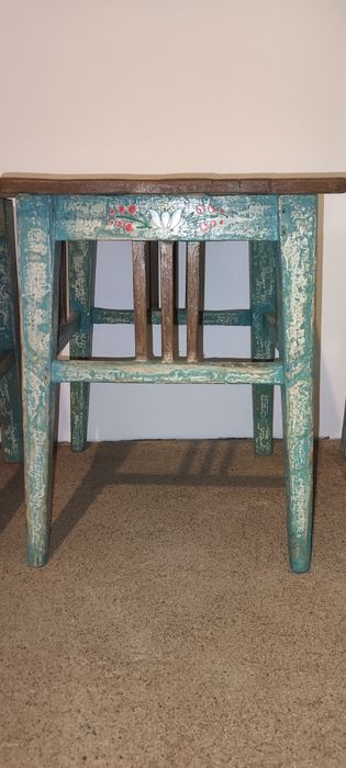 Set 4 scaune țărănești recondiționate/reinterpretate