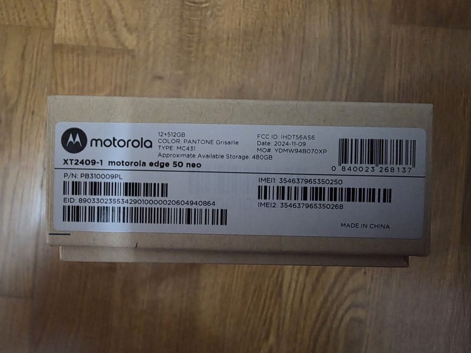 Motorola Edge 50 Neo, Dual SIM, 512GB, 12GB RAM, 5G, Pantone Grisaille