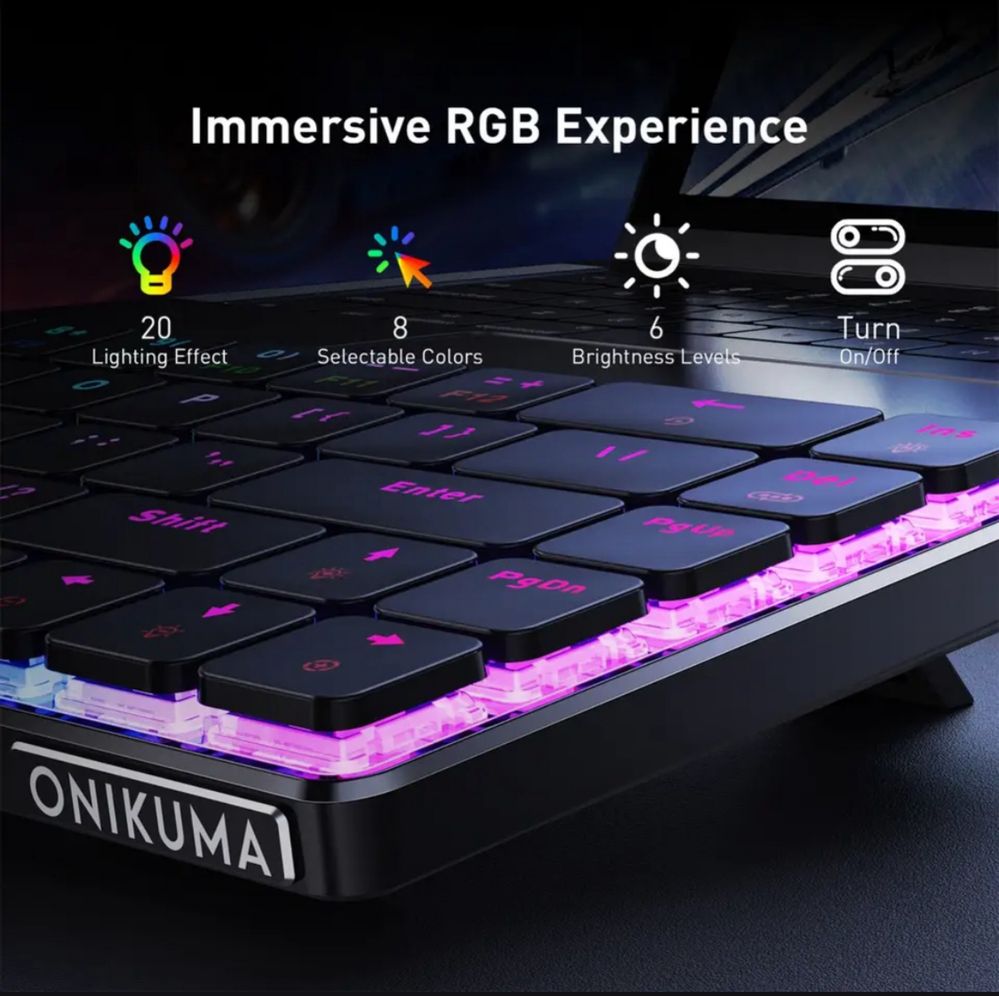 Тонкая механическая клавиатура с rgb подсветкой от Onikuma