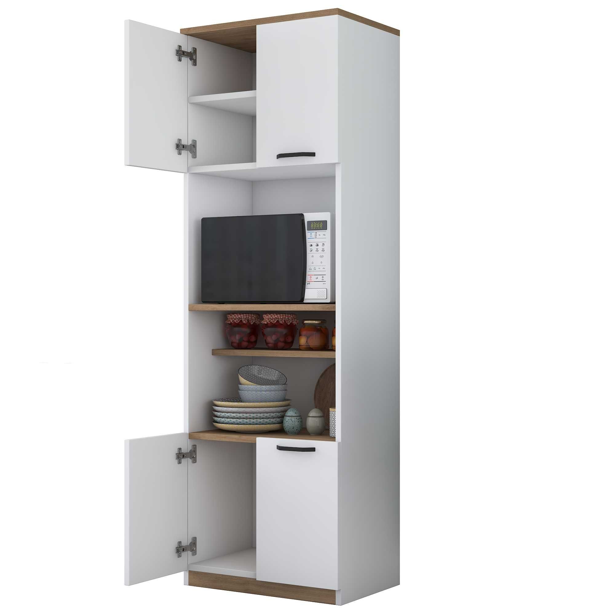 Кухненски шкаф Puzzle-home 1798, ПДЧ, Бял, 60х42х181см