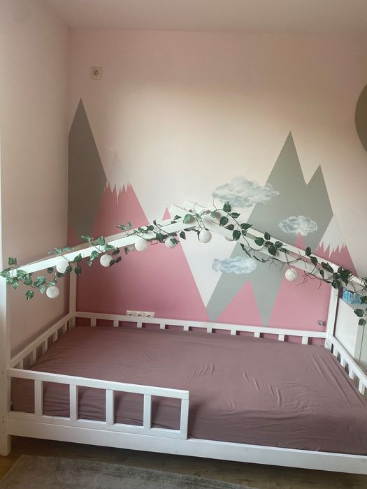 Детско легло къщичка Монтесори + матрак, размери 190х90см.