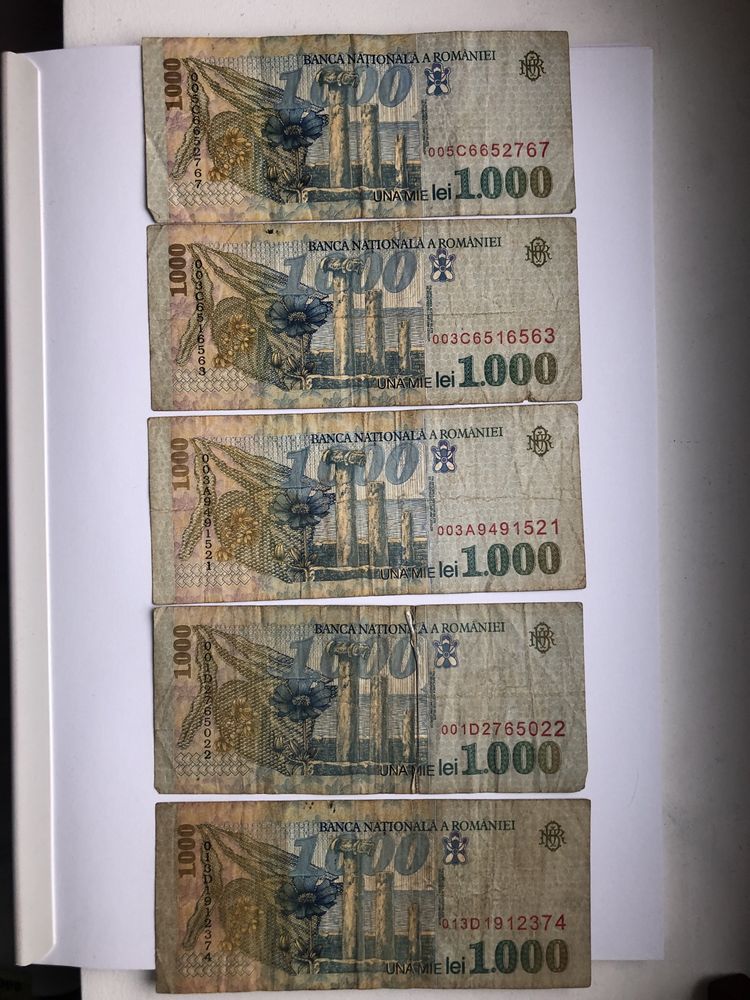 Bancnota 1000 lei an 1998