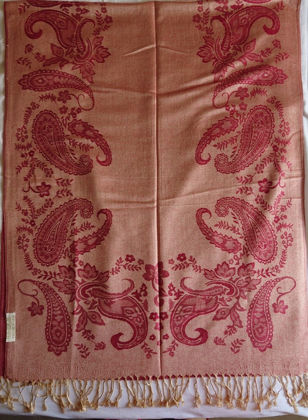 2xSal, eșarfă, batic Pashmina cu 2 fețe, cașmir, mătase nou 180/70