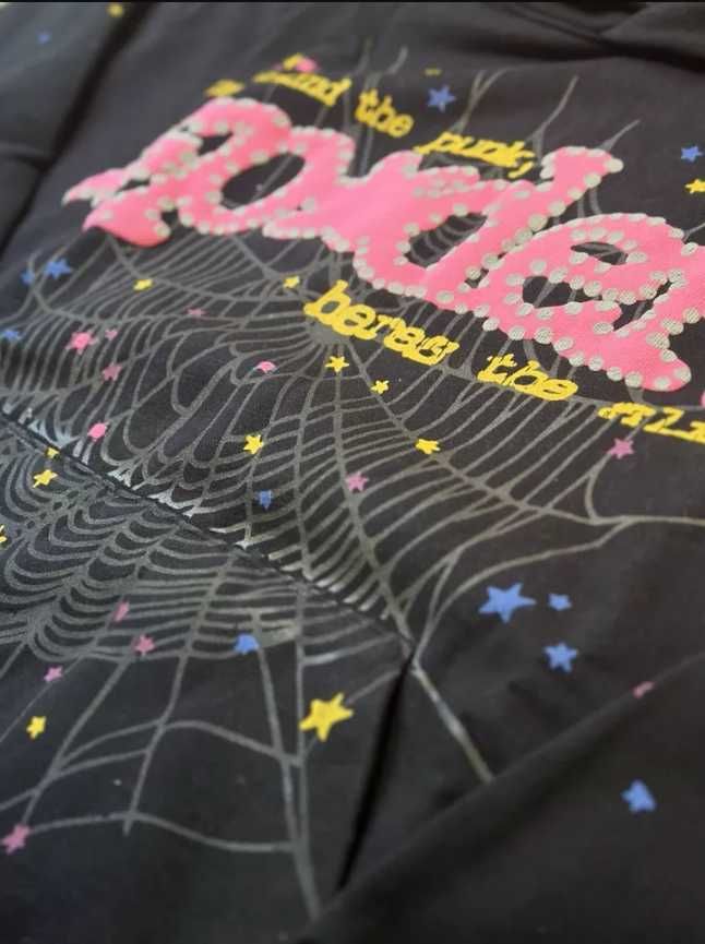 Sp5der PINK V2 Hoodie (Black)