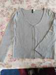 Cardigan gri cu fermoar