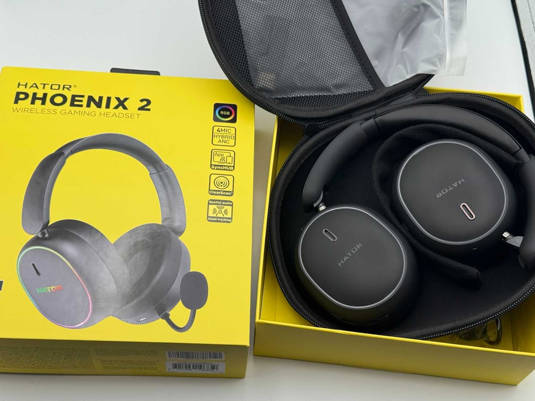 Casti gaming Hator Phoenix 2 Wireless RGB - noi la cutie