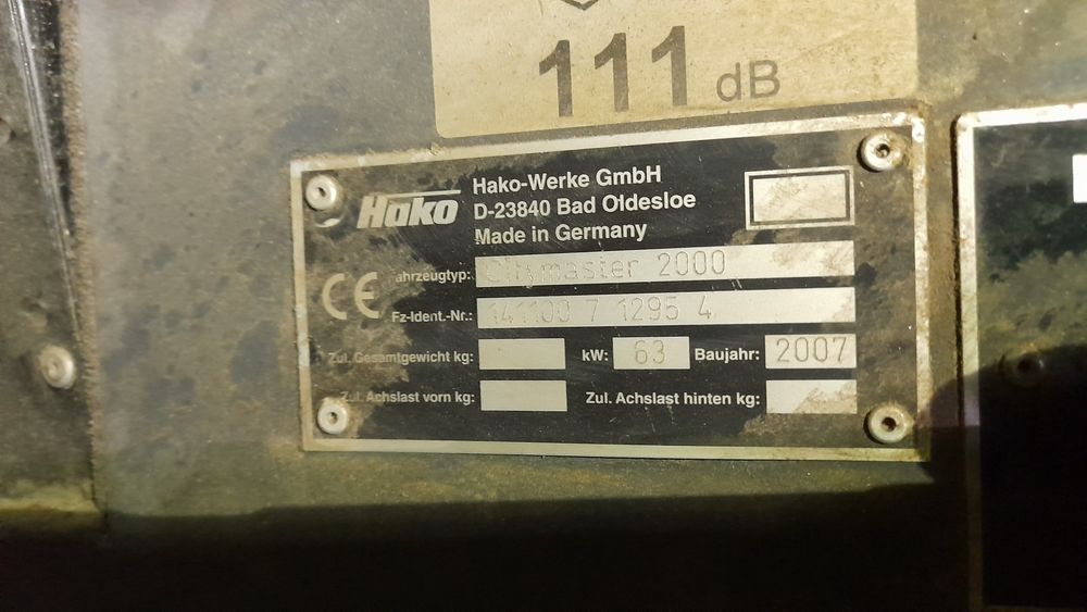 Hako citymaster 2000/Maturatoare stradala
