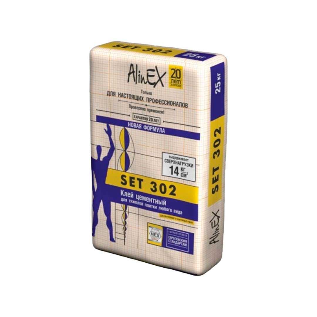 Цементный клей для тяжелой плитки Alinex «SET 302», 25 кг