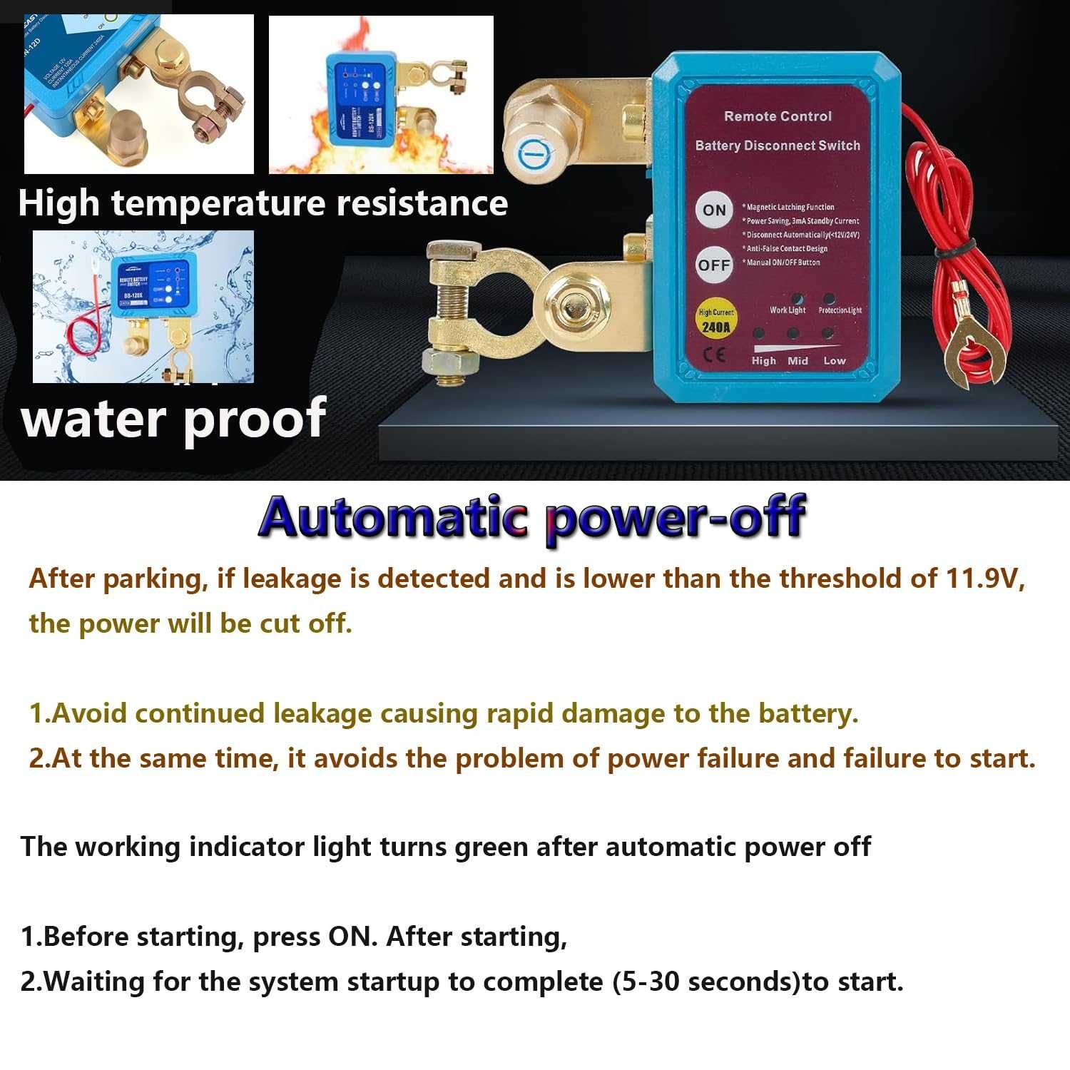 НОВ! Автомобилен Kill Switch с дистанционно 12V 240A