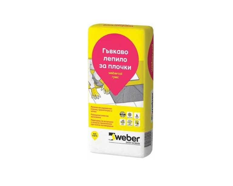 Лепило за плочки Weber F606 Грес C2TE - 25кг - Флексово лепило Вебер