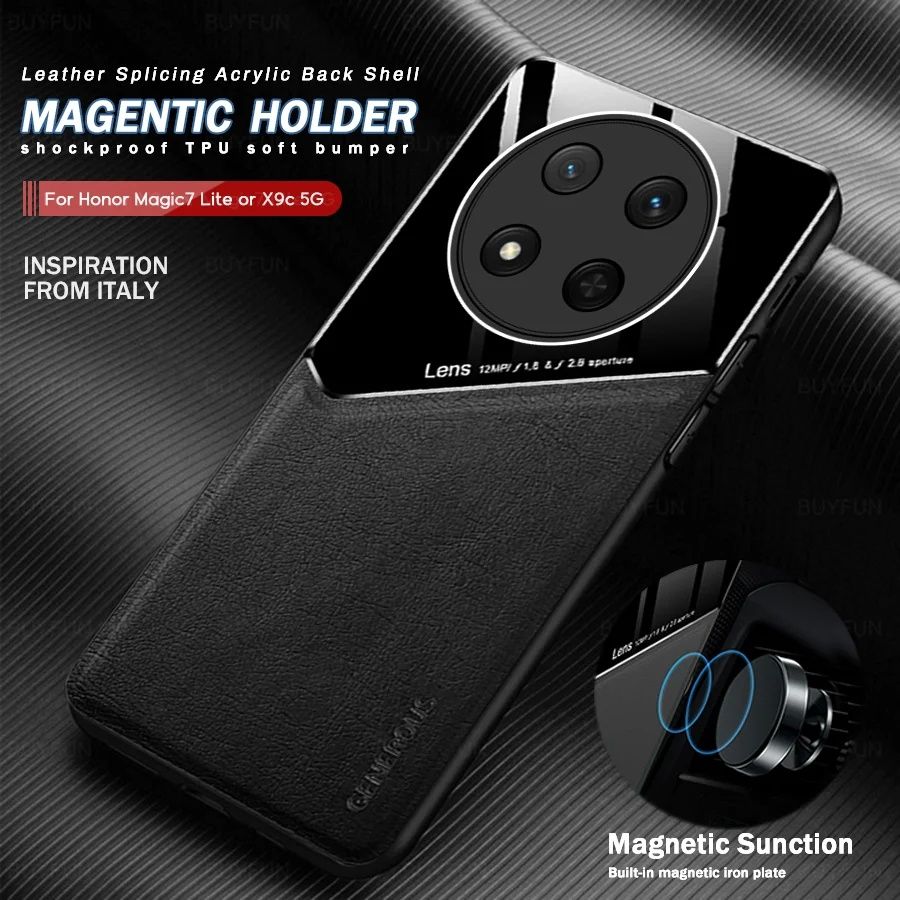 Honor Magic 7 Lite / GENEROUS Кожен кейс гръб с магнит