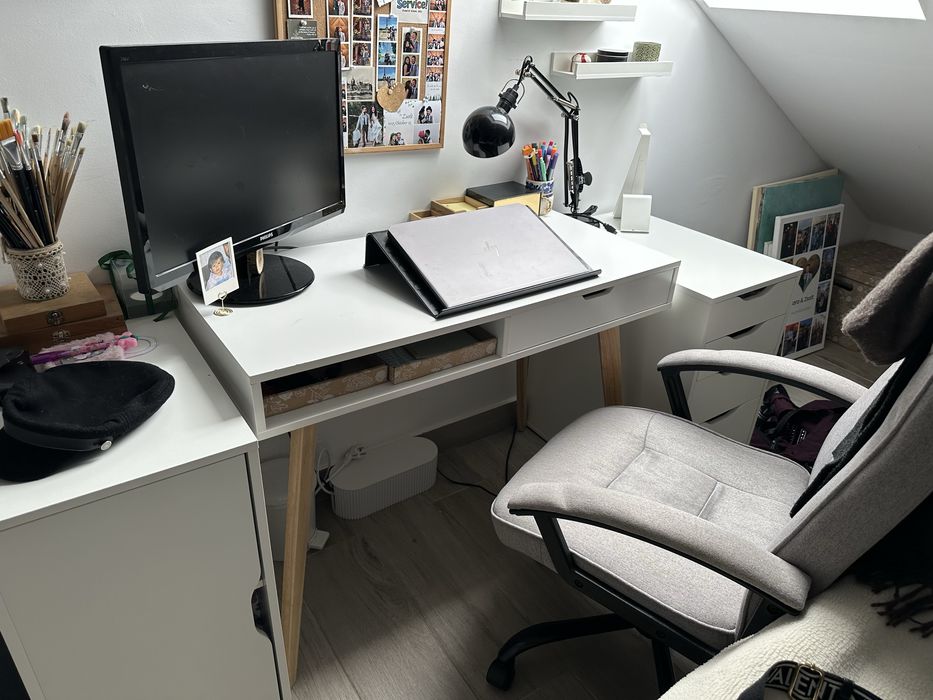 Vand Birou 50x100 alb/natur