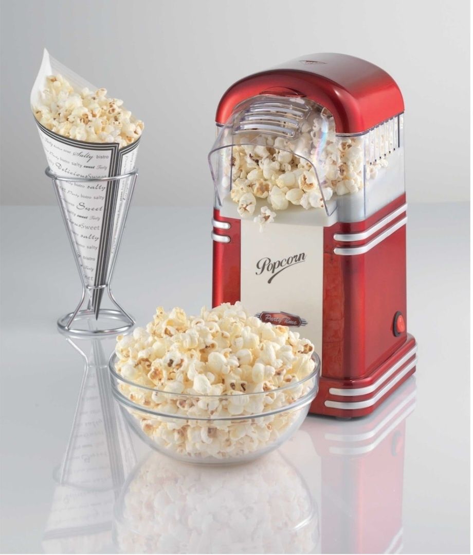 Aparat Popcorn Ariete 2954, 1100 W, 60 gr, design retro, Rosu