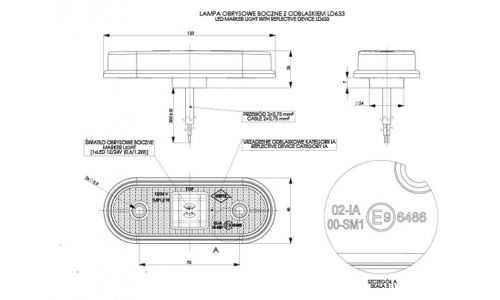 1 бр. ОРАНЖЕВИ ЛЕД LED габарити с 1 SMD диод овал, 12-24V , Полша