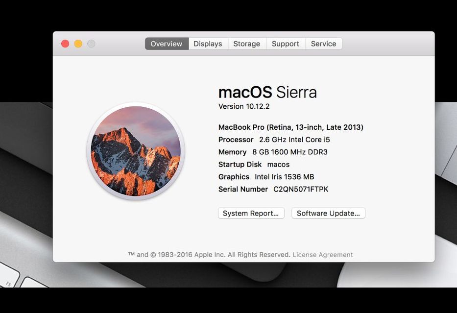 MacBook PRO 13,3" - Retina display 500 SSD,8 GB RAM