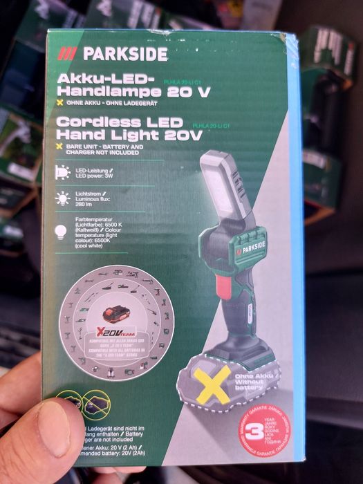 Lanterna parkside pe acumulator 20v
