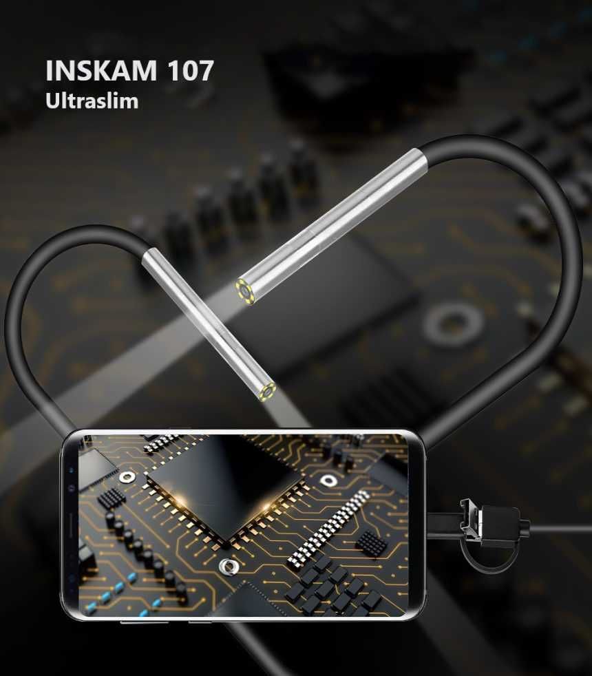Ендоскоп камера Inskam 107 Ultraslim USB 3.9mm | HARD | IP67 | Android