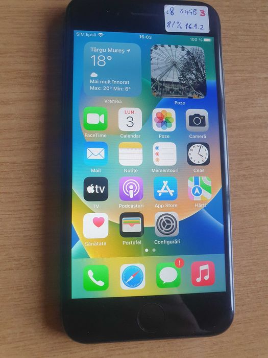 iPhone 8 folosit 64 GB impecabil