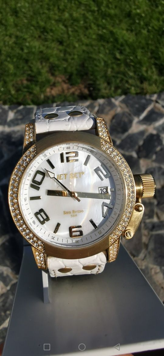 Ceas Jet Set - San Remo-Quartz - Cadran Perlat - 40 mm