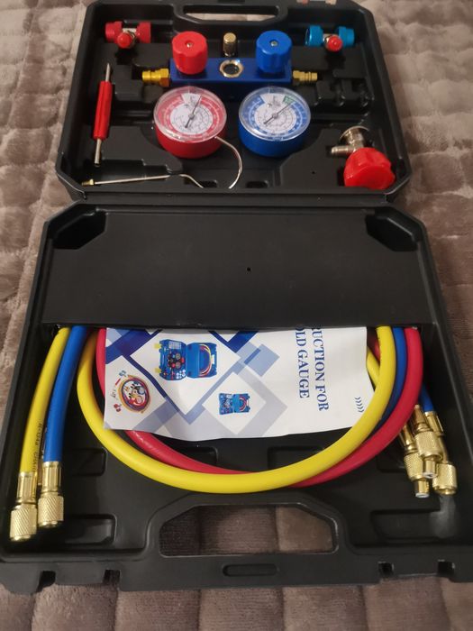 Trusa Set baterie manometre clima auto, Freon/AC R-134a R404a