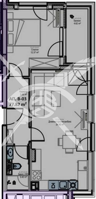 Двустаен апартамент в жк. Младост 2 № 1316 -37368