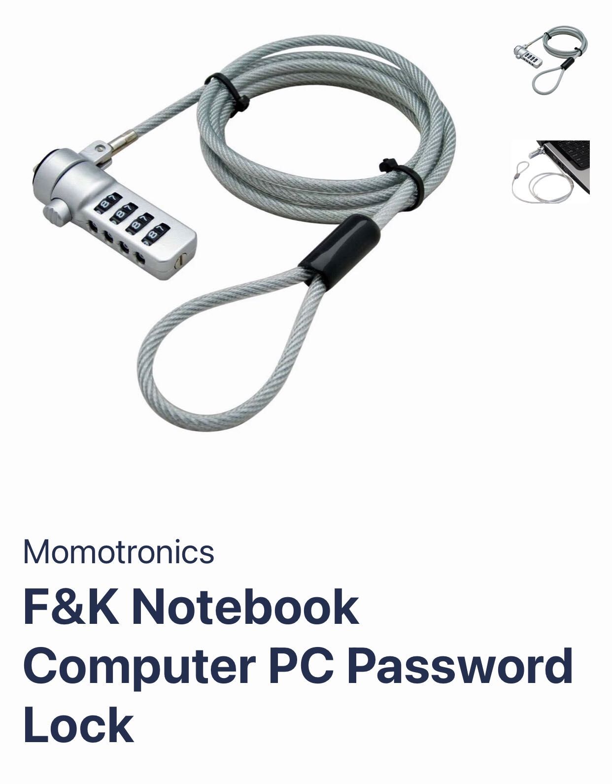 Notebook computer password lock